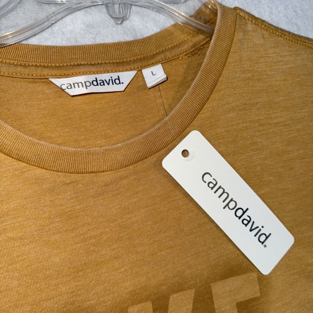 Camp David Short Sleeve T-Shirt Mens L Lake Tahoe California Lifeguard Gold NWT - Picture 3 of 7